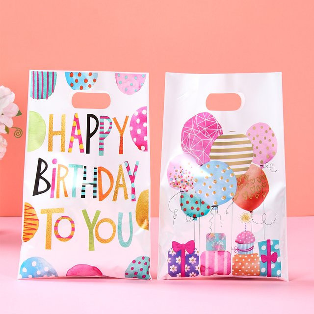 Huiran Alles Gute Zum Geburtstag Party Dekorationen Mehrfarbige Luftballons und Kunststoff-Geschenktüten für Kinder und Erwachsene - Bild 1