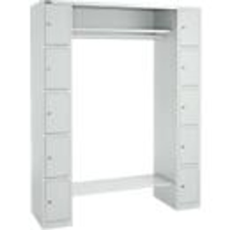 Schäfer Shop Select Schließfachgarderobe mit Hutablage und Kleiderstange, 2 x 5 Fächer, Farbe: lichtgrau, B/T/H: 173,5 x 50,0 x 195,0 cm - Bild 2