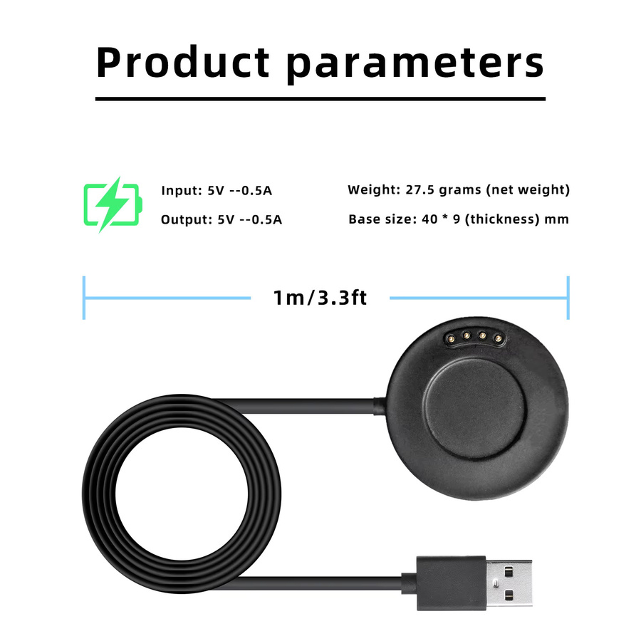 Xiaomi Ersatzladegerät für Amazfit Stratos 3, USB, Schwarz - Bild 4