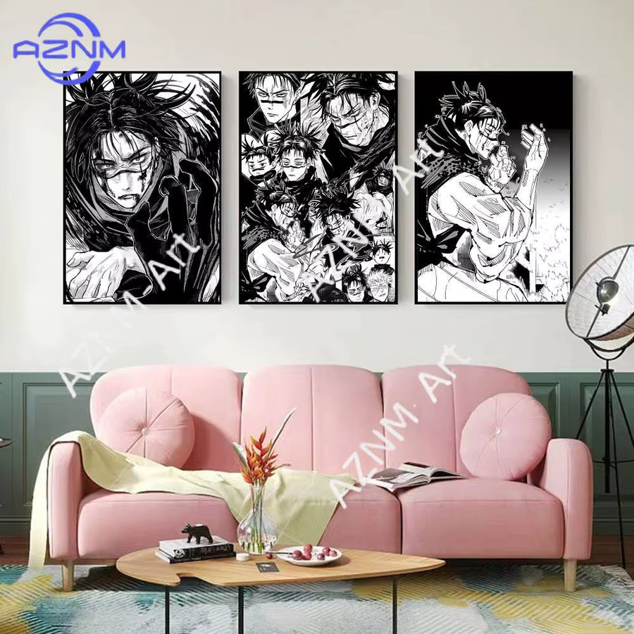 KAYOU Choso Jujutsu Kaisen Anime-Poster in Retro-Optik, mehrfarbiges Wandbild aus Papier - Bild 4