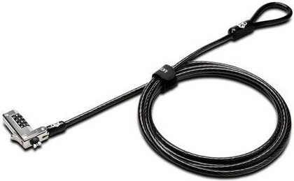 Kensington Slim NanoSaver KombiSchloss Laptopschloss mit Zahlenschloss in Schwarz und Silber, Kabellänge: 1800 mm - Bild 1