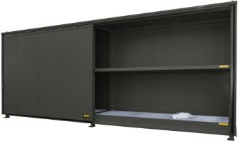 Isolierter Regalcontainer BAUER CEH 81-2 aus Stahl mit Schiebetor in Grau, B/T/H: 840 x 155 x 319 cm - Bild 1