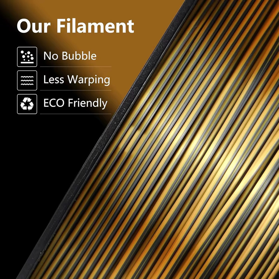 3D Maliang PLA-Seide Filament 1,75 mm zweifarbig, 4 x 250 g - Bild 1