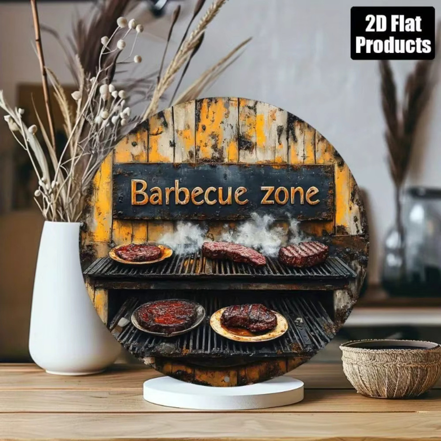Vintage BBQ Zone Schild aus Metall von Zone Denmark, rustikale Grill-Dekorplatte, Mehrfarbig, B/H: 20 x 20 cm - Bild 4