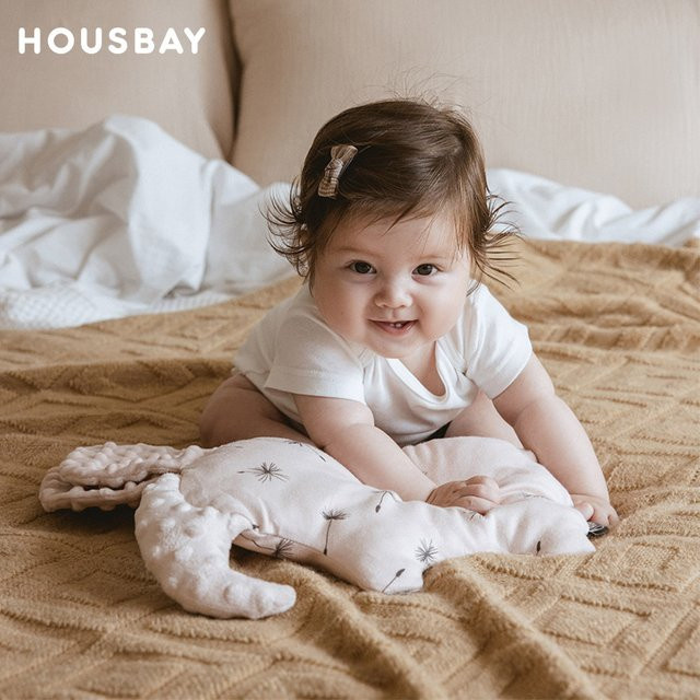 HOUSBAY Babykissen Rosa Löwenzahn für Mädchen 0-36 Monate Modellierkissen mit Elefant-Design - Bild 1