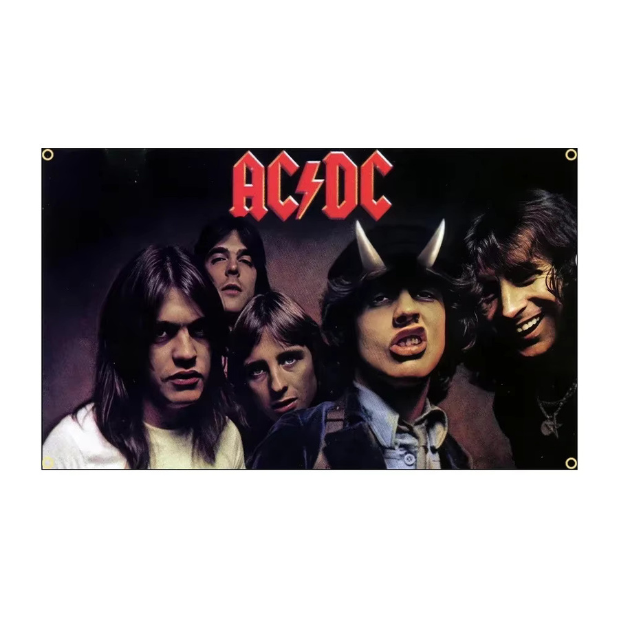 AC/DC Band Flagge aus Polyester in Multicolor, Banner für Musik-Memorabilia, Breite: 150 cm, Höhe: 90 cm - Bild 2