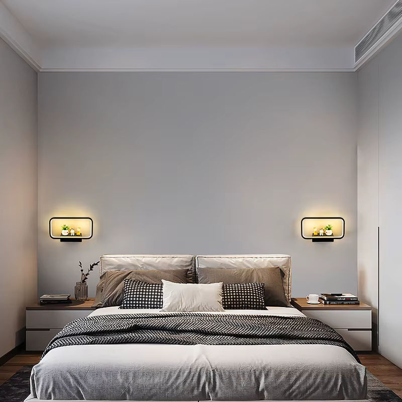 Moderne YooE LED Wandleuchte für Wohnzimmer, Schlafzimmer und Treppe mit 12W, Touch-Schalter, dimmbar, 3 Farben und USB-Ladefunktion in Schwarz oder Weiß - Bild 2