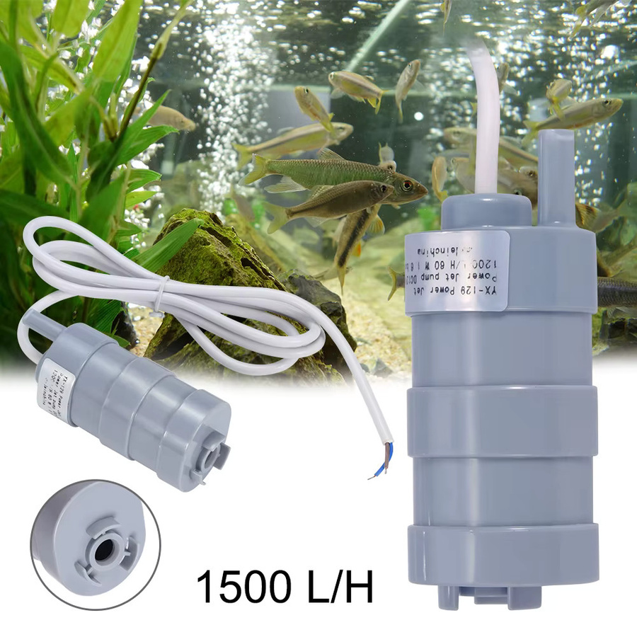 xmshxltd Bürstenlose 12 V Mikro-Tauchpumpe mit 1000 l/h Förderleistung in Grau - Bild 2