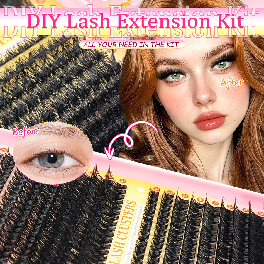 ORREUI Wimpernverlängerungs-Set mit Wimpernbuch und Wimpernbüscheln, Unisex - Bild 4
