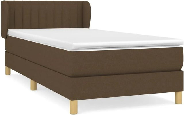 vidaXL Boxspringbett mit Matratze in Braun aus Stoff, Hybrid-Design mit Taschenfederkern, B/T/H: 80 x 200 x 88 cm - Bild 1