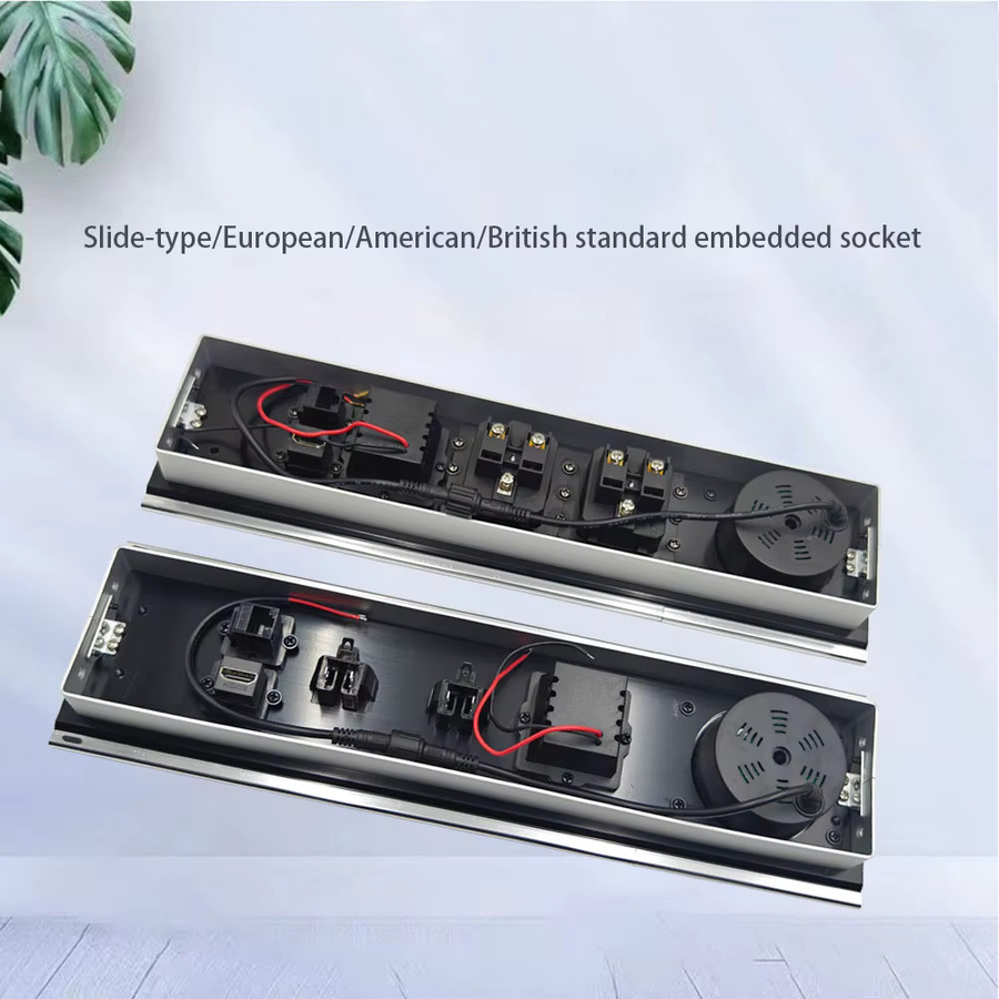 MANLEIKE Tischsteckdose mit Schiebeabdeckung in Schwarz inklusive kabelloser Aufladung, USB, Typ-C, Netzwerk und HDMI - Bild 6