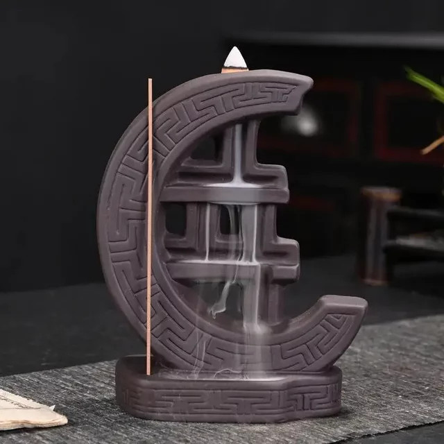 MINIDEAL Räucherstäbchenhalter im Mond-Design aus Keramik, handgefertigtes Desktop-Ornament für deine Heimdekoration - Bild 1
