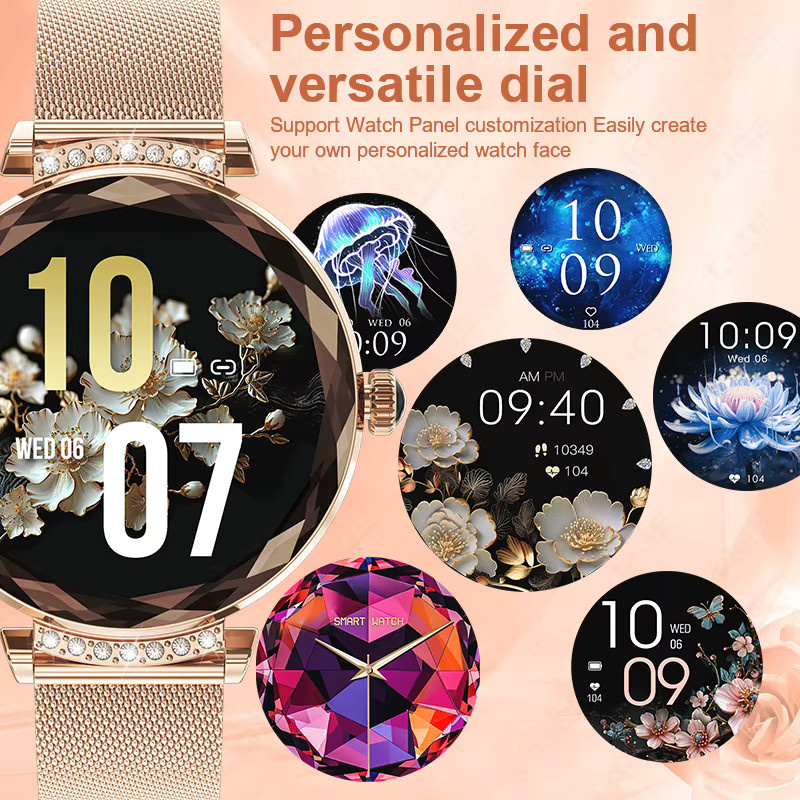 LIGE Damen Luxus Smartwatch mit Bluetooth-Anruf, SpO2- und Schlaf-Gesundheitsüberwachung, IP68 wasserdicht, Sport-Tracker in Silber oder Gold - Bild 6