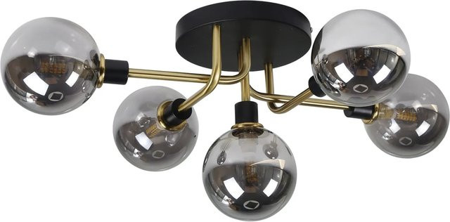 NETTLIFE LED Deckenleuchte aus Metall und Glas in Grau mit transparenten Glaskugeln, Durchmesser: 53 cm - Bild 1