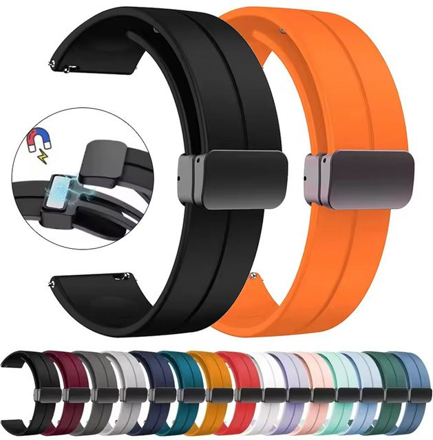 Xiaomi Uhrenarmband Silikon, Schwarz, 20mm 22mm - Bild 1
