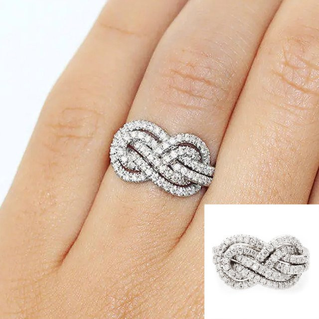 Huitan Mode Ring, Silber überzogen, Zirkonia, Kristall, Damen - Bild 1