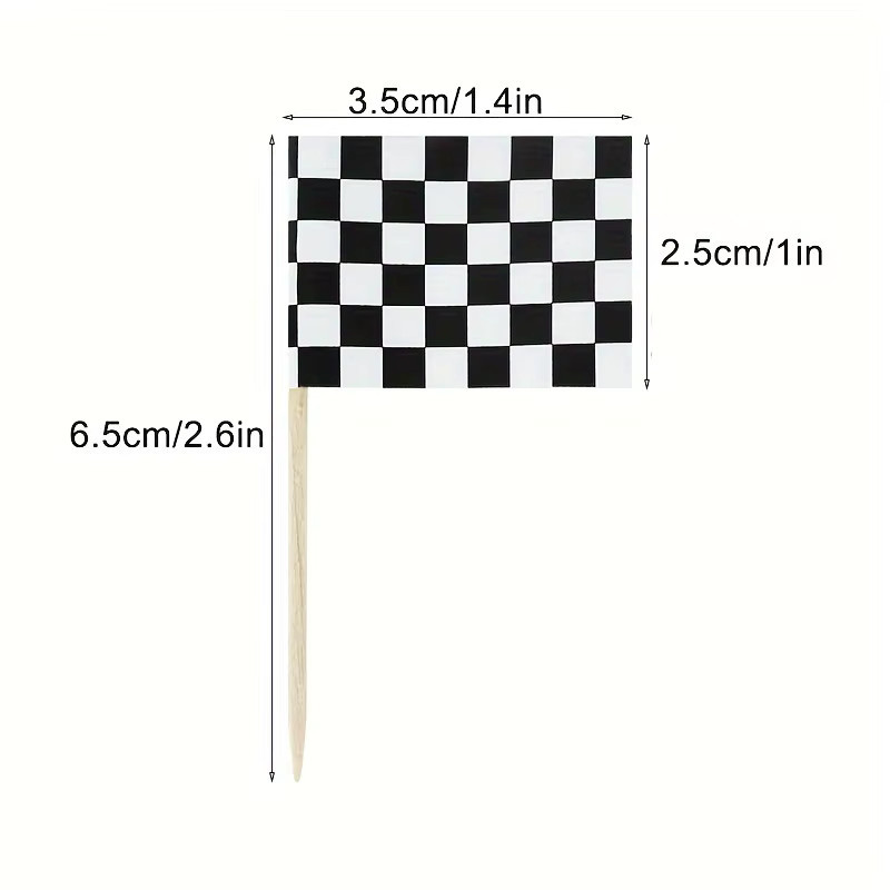 Schwarze Racing Happy Birthday Kuchen Dekoration mit Rennplakette und Flagge für dein Rennthema Geburtstagskuchen-Set - Bild 5