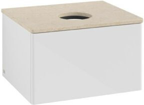 V&B Waschtischunterschrank Antao ohne Frontstruktur in Weiß lackiert, B/T/H: 60 x 36 x 50 cm - Bild 1