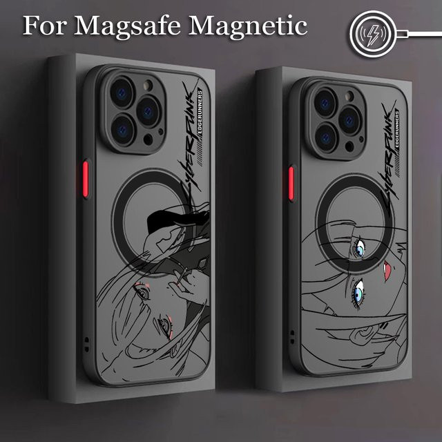 Potdemiel Handyhülle im Cartoon C-Cyberpunk Design für iPhone, Magnetische Rückabdeckung in Grau, Matt - Bild 1
