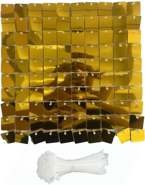 Aimo Schimmerwandpaneele Quadratische Glitzerpaneele Semitransparent Gelb B/H: 30,0 x 30,0 cm - Bild 1