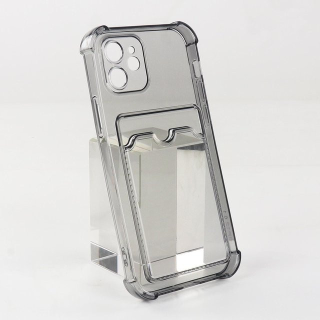 Stoßfeste Samsung Handyhülle mit Karten- und Fotofach in Transparent und Schwarz für Galaxy S25 Modelle - Bild 1