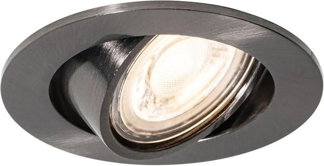 QAZQA Cisco Moderner Einbaustrahler Rund in Gunmetal, Schwenkbar, GU10 - Bild 1
