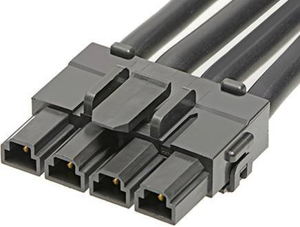 Molex Stiftgehäuse-Kabel 4-polig in Schwarz mit 10,00 mm Rastermaß - Bild 1