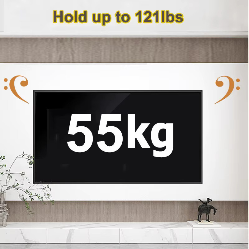 BEISHI TV-Wandhalterung für 40-80 Zoll LED LCD OLED Flachbildfernseher mit doppeltem Schwenkarm und Neigefunktion in Schwarz - Bild 4