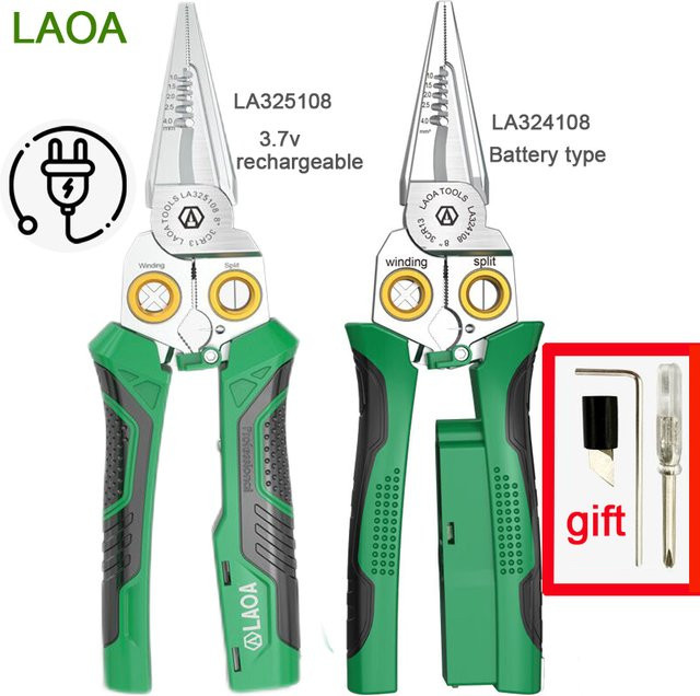LAOA 8-in-1 Multifunktions-Elektrikerzange mit Lithium-Batterietester, Abisolierer und Crimpzange - Bild 1