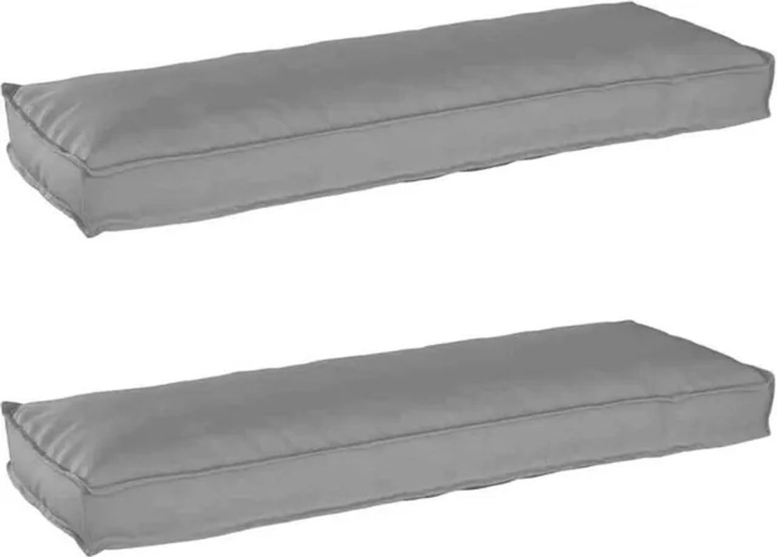 vidaxl Palettenkissen Set 2 Stück Grau aus Oxford Polyester Stoff Rechteckig B/T/H: 120 x 40 x 8 cm - Bild 1