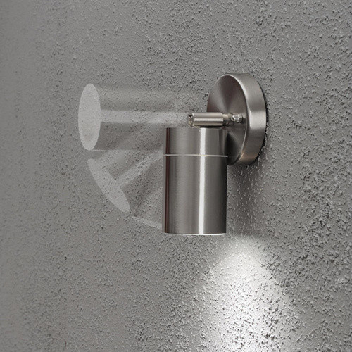 Konstsmide Wandspot Modena in Silber aus Edelstahl und Glas für den Garten mit IP44 Schutz und GU10 Fassung - Bild 2
