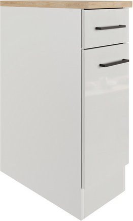 Flex-Well Küchenunterschrank Lund in Lichtgrau glänzend und Rauchgrau, B: 30 cm, H: 85 cm, T: 30 cm - Bild 1