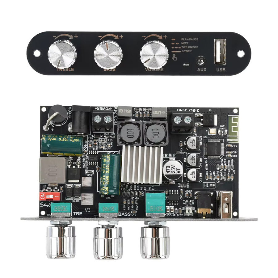 diymore ZK-1001U 100W Bluetooth Mono-Verstärkerplatine TPA3116D2 Modul in Schwarz mit DC 5.5x2.1mm Buchsenanschluss - Bild 4