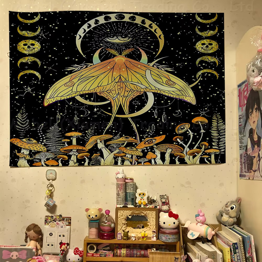 Rastar Party Banner Death Moth Skull Design in Mehrfarbig, Rechteckiges Textil-Hängebanner für Werbung und Dekoration - Bild 2