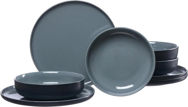 Ritzenhoff & Breker Tafelservice Jasper 8-teilig aus Keramik in Schwarz - Bild 1