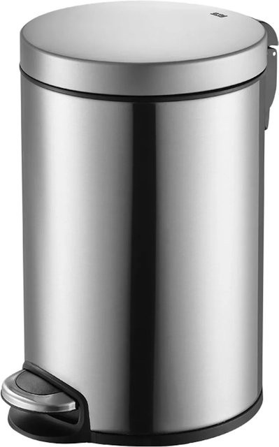PROREGAL Treteimer aus Edelstahl in Silber mit leise schließendem Deckel und Kunststoffinneneimer, 8 Liter, H x B x T: 35,5 x 22,6 x 30 cm - Bild 1