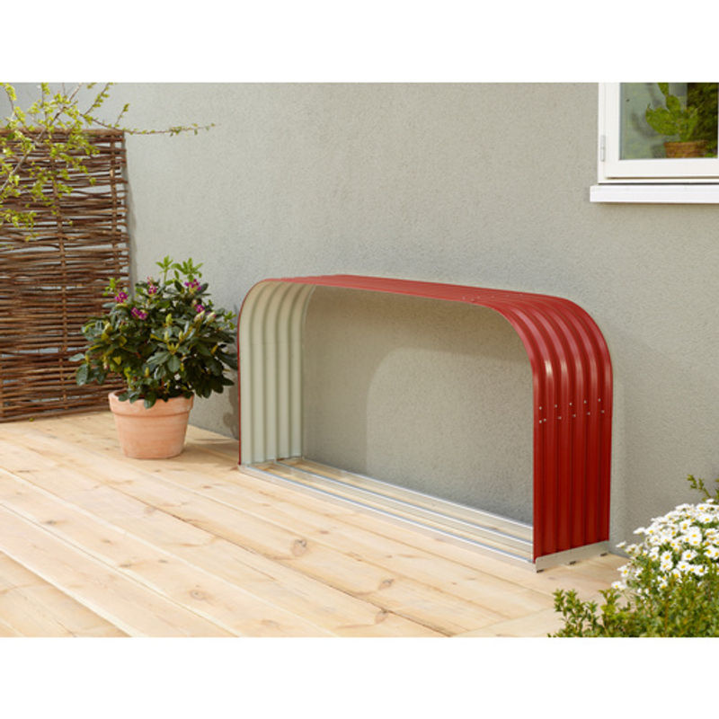 VITAVIA Holzlager Lignum 401 aus Zincalume® in Rot, B/H/T: 42,5 x 143 x 28 cm - Bild 2