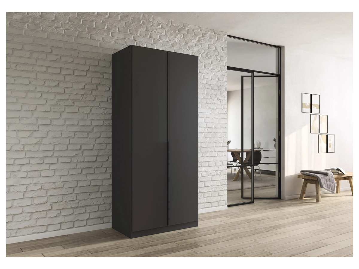 RAUCH Drehtürenschrank Alabama in Graumetallic mit Schubkasteneinsatz und Kleiderstangen, B/H: 91 x 210 cm - Bild 2