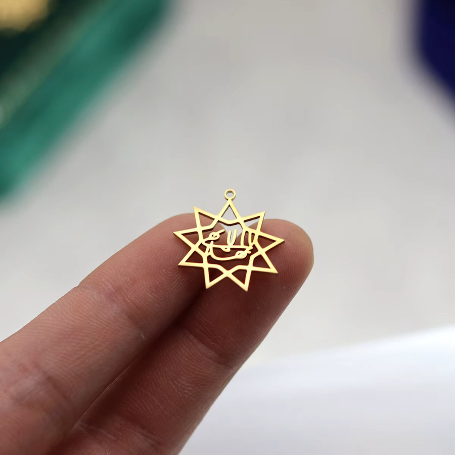 Anhänger Neun Punkt Stern, Messing, Gold, Unisex - Bild 2