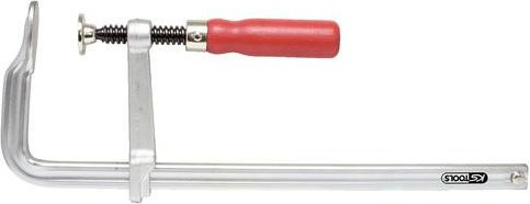 KS Tools Ganzstahl-Schraubzwinge in Silber mit einer Spannweite von max. 160 mm - Bild 1