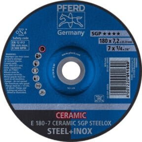 PFERD Schruppscheibe gekröpft CO24QSG blau Keramik Durchmesser: 180 mm, Breite: 7,2 mm - Bild 1