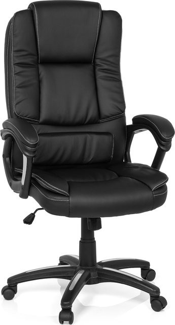 MyBuero Home Office Bürostuhl RELAX CL120 in Schwarz aus Kunstleder mit Armlehnen und Rollen - Bild 1