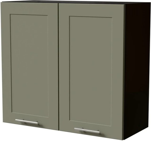 Feldmann-Wohnen Hängeschrank Oslo in Schwarz und Reed Green Matt mit Soft-Close-Türen, B/T/H: 80 x 32,5 x 72 cm - Bild 1