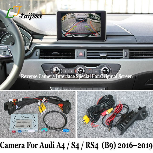 LJLAIJIEEE HD Rückfahrkamera mit Nachtsicht und Einparkhilfe für Audi A4 S4 RS4 B9 2016 bis 2019, Plug and Play, Schwarz - Bild 1