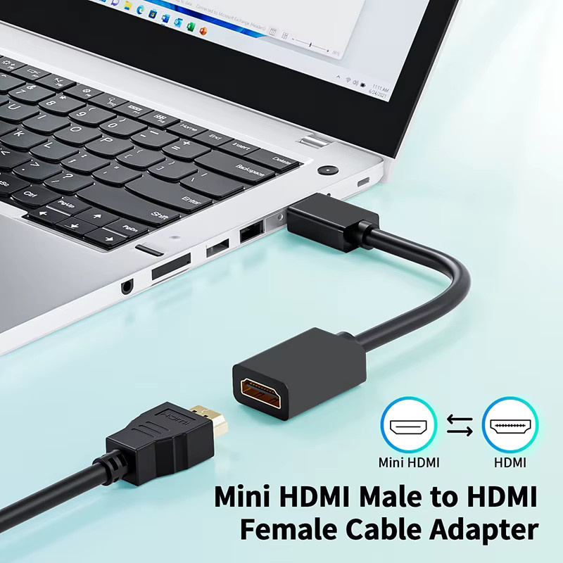 HDmatters Mini HDMI zu HDMI Kabel Adapter Konverter 4K 60Hz in Schwarz - Bild 3