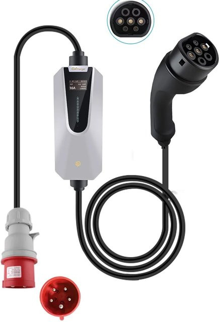 Junsun Wallbox 11kW Typ 2 EV-Ladegerät mit USB-C in Weiß - Bild 1