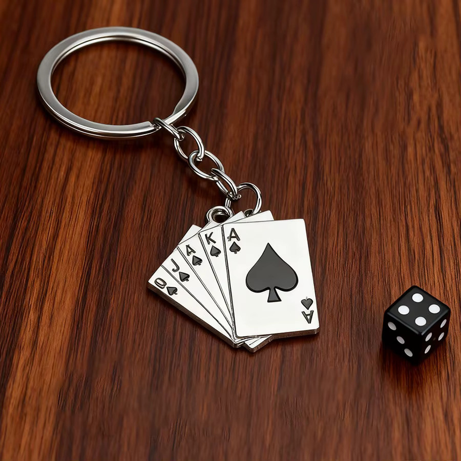 diffone Schlüsselanhänger Metall, Poker-Karten, Unisex - Bild 2
