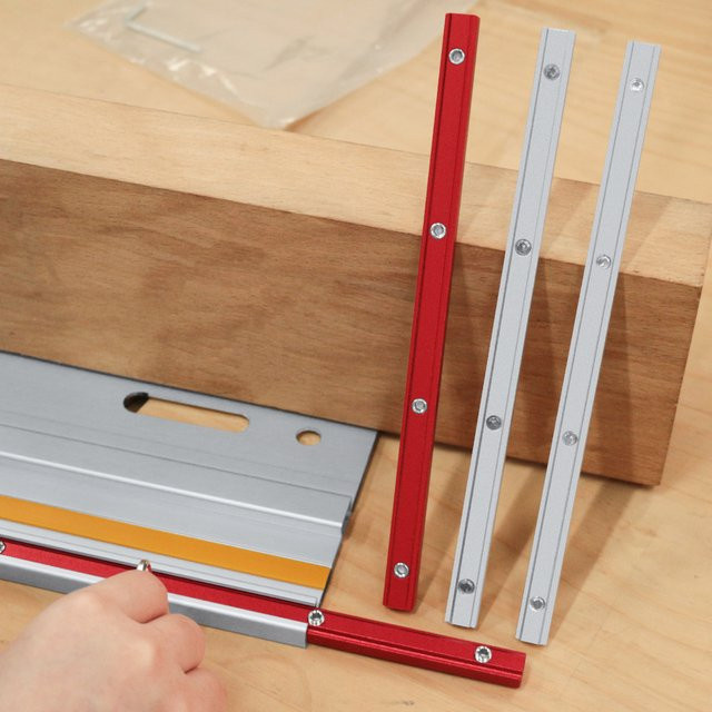 GDART Router-Tisch Zaunschienen-Verbindungsset aus Aluminiumlegierung in Rot mit T-Nut-Verbindungsblock für die Holzbearbeitung - Bild 1
