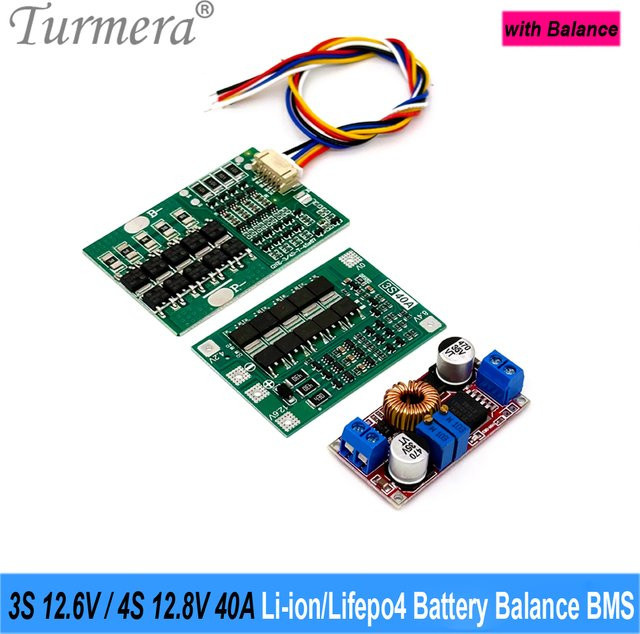 Turmera LiFePO4 Lithium-Batterie Balance BMS mit 12 V 5 A Netzteil für 18650 21700 32700 33140 Batterien, Farbe: grün - Bild 1