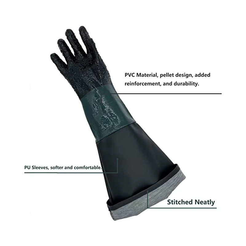 DAZZLEEX Sandstrahlen Handschuhe Schwarz, B/T/H: 60,0 x 28,0 x 23,6 Zoll - Bild 5